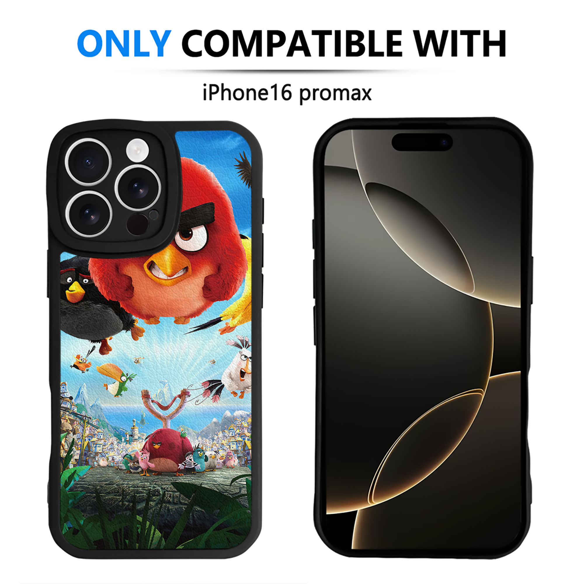 （画像用） Angry Birds アングリーバード 【iPhone 16シリーズ対応】シリコンスマホケース（レザー調） 材質：シリコン